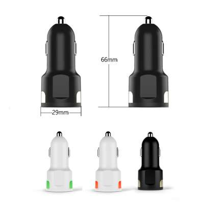 High Quality Smart Dual USB Mobile Car Charging Travek Car Charger Mini Charger 5V 2.4A Car Battery Charger Adapter