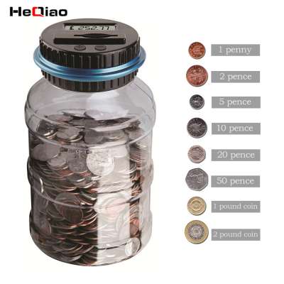 Electronic Digital LCD Counting US Coin High Quality Coin Counting PVC Digital Money Bank  support USD and OEM